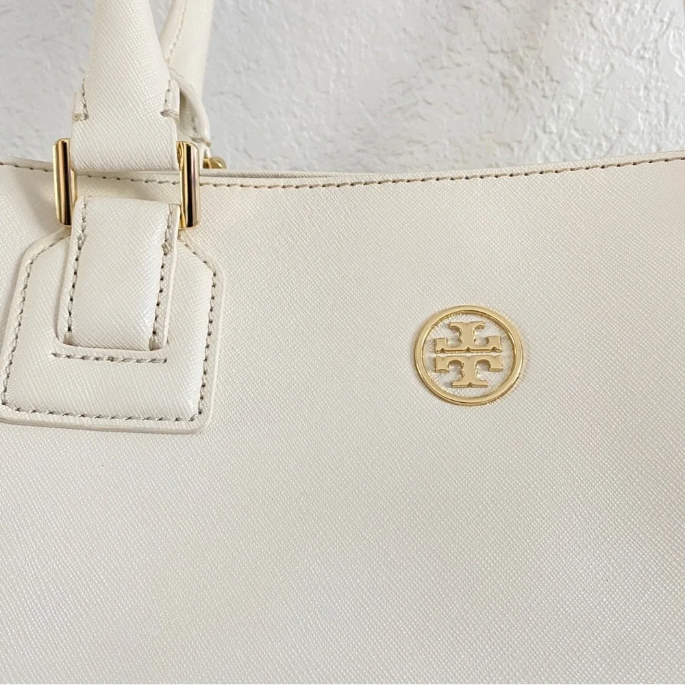 Tory Burch ivory large Saffiano leather Tote Bag